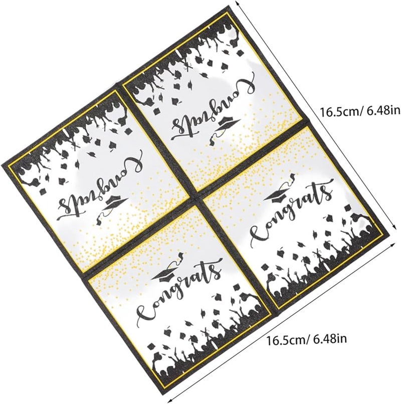 مناديل حفلة التخرج 100 قطعة مناديل سميكة ماصة للمشروبات والمقبلات والحلويات - Image 2